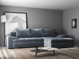 Colțar extensibil dumonde cu ladă de depozitare si sezut confortabil din spuma HR, Leonardo Euphoria Gri Grafit 255x193 cm II