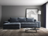Colțar extensibil dumonde cu ladă de depozitare si sezut confortabil din spuma HR, Leonardo Euphoria Gri Grafit 255x193 cm