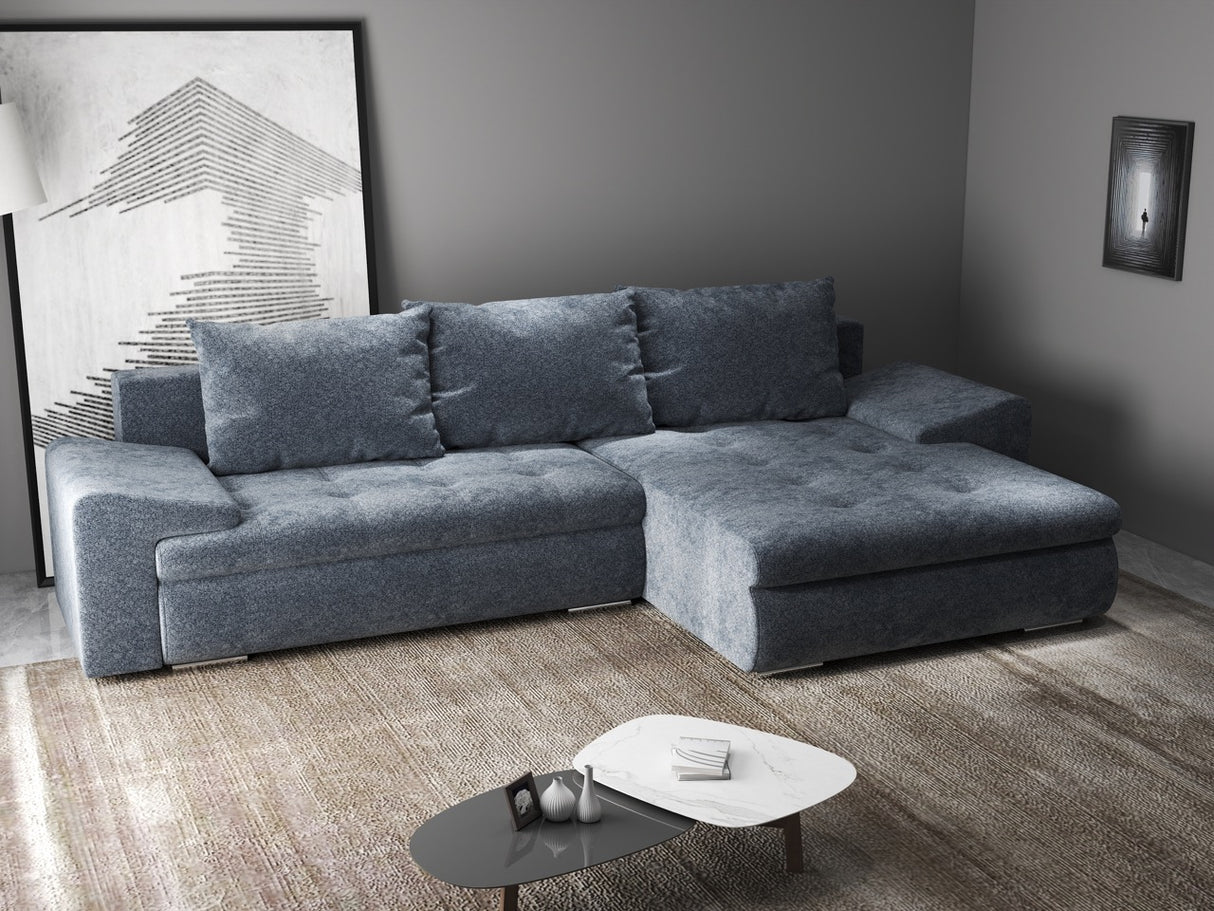 Colțar extensibil dumonde cu ladă de depozitare si sezut confortabil din spuma HR, Leonardo Euphoria Gri Grafit 255x193 cm II