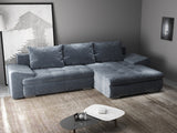 Colțar extensibil dumonde cu ladă de depozitare si sezut confortabil din spuma HR, Leonardo Euphoria Gri Grafit 255x193 cm II