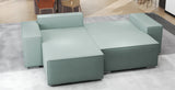 Colțar extensibil dumonde cu ladă de depozitare si sezut confortabil din spuma HR, Dream Enjoy Verde Mint 290x185 cm Fabrica