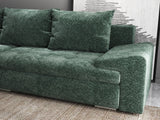 Colțar extensibil dumonde cu ladă de depozitare si sezut confortabil din spuma HR, Leonardo Euphoria Verde 255x193 cm