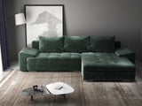 Colțar extensibil dumonde cu ladă de depozitare si sezut confortabil din spuma HR, Leonardo Euphoria Verde 255x193 cm II