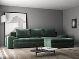Colțar extensibil dumonde cu ladă de depozitare si sezut confortabil din spuma HR, Leonardo Euphoria Verde 255x193 cm II