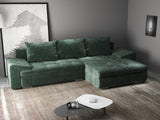Colțar extensibil dumonde cu ladă de depozitare si sezut confortabil din spuma HR, Leonardo Euphoria Verde 255x193 cm II