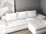 Colțar extensibil dumonde cu ladă de depozitare si sezut confortabil din spuma HR, Leonardo Euphoria Alb 255x193 cm II