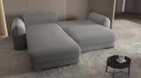 Colțar extensibil dumonde cu ladă de depozitare si sezut confortabil din spuma HR, Denver Royal Gri 275x185 cm Fabrica