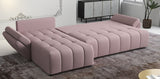 Colțar extensibil dumonde cu ladă de depozitare si sezut confortabil din spuma HR, Berlin XL Enjoy Lux Flamingo 350x185 cm Fabrica