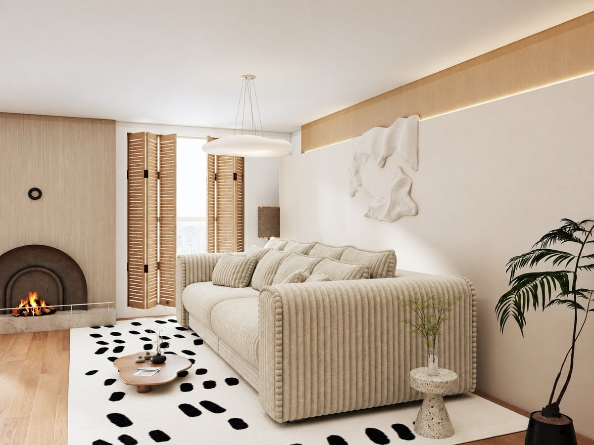 Canapea extensibilă dumonde cu ladă de depozitare Monaco XXL Tilia Bej 290x120 cm