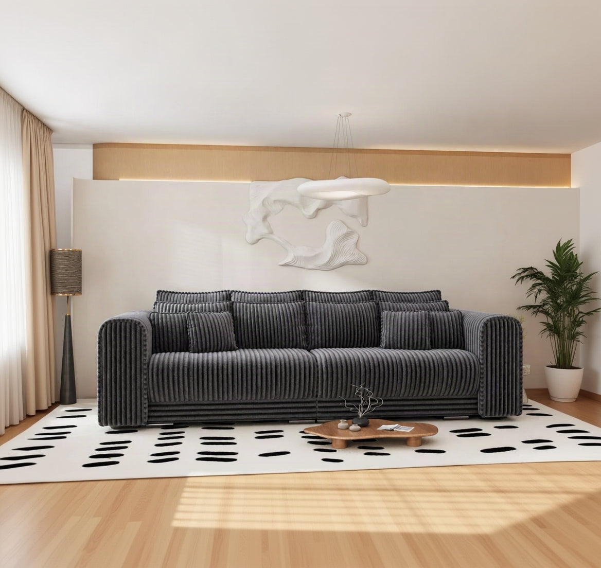 Canapea extensibilă dumonde cu ladă de depozitare Monaco XXL Tilia Grafit 290x120 cm