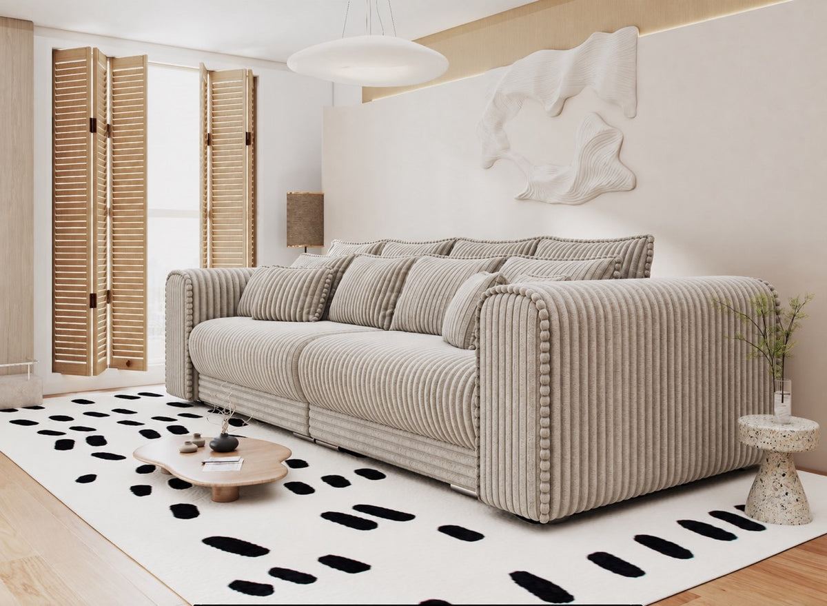 Canapea extensibilă dumonde cu ladă de depozitare Monaco XXL Tilia Capucino 290x120 cm