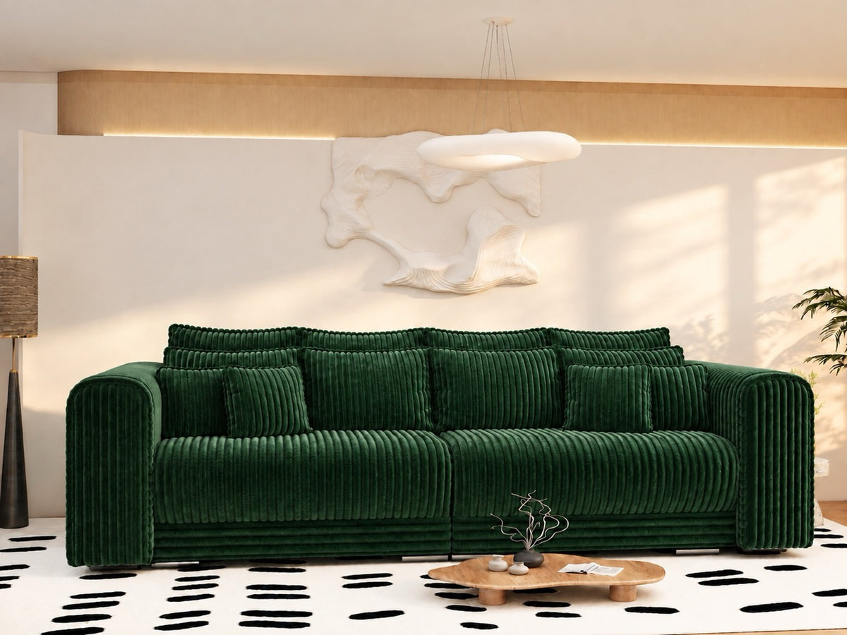Canapea extensibilă dumonde cu ladă de depozitare Monaco XXL Tilia Verde 290x120 cm