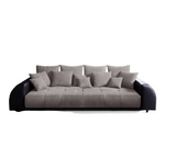 Canapea extensibilă dumonde cu 2 lăzi de depozitare si sezut confortabil din spuma HR, Big Sofa Verona Dark Grey 310x100 cm cu taburet inclus