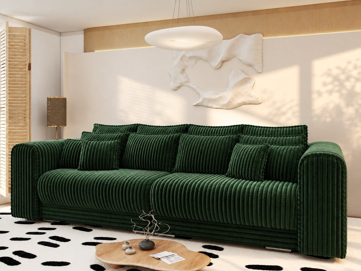 Canapea extensibilă dumonde cu ladă de depozitare Monaco XXL Tilia Verde 290x120 cm