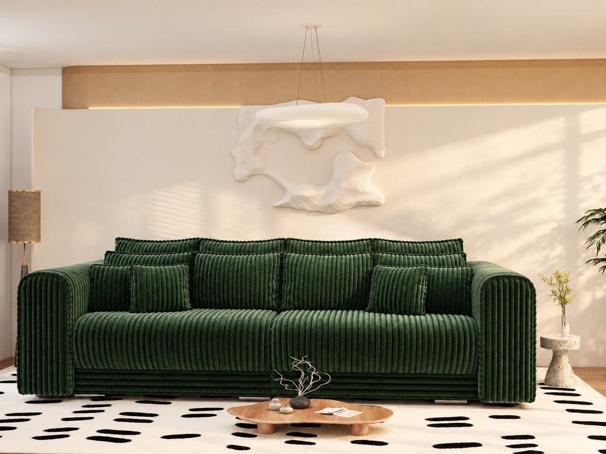 Canapea extensibilă dumonde cu ladă de depozitare Monaco XXL Tilia Verde 290x120 cm