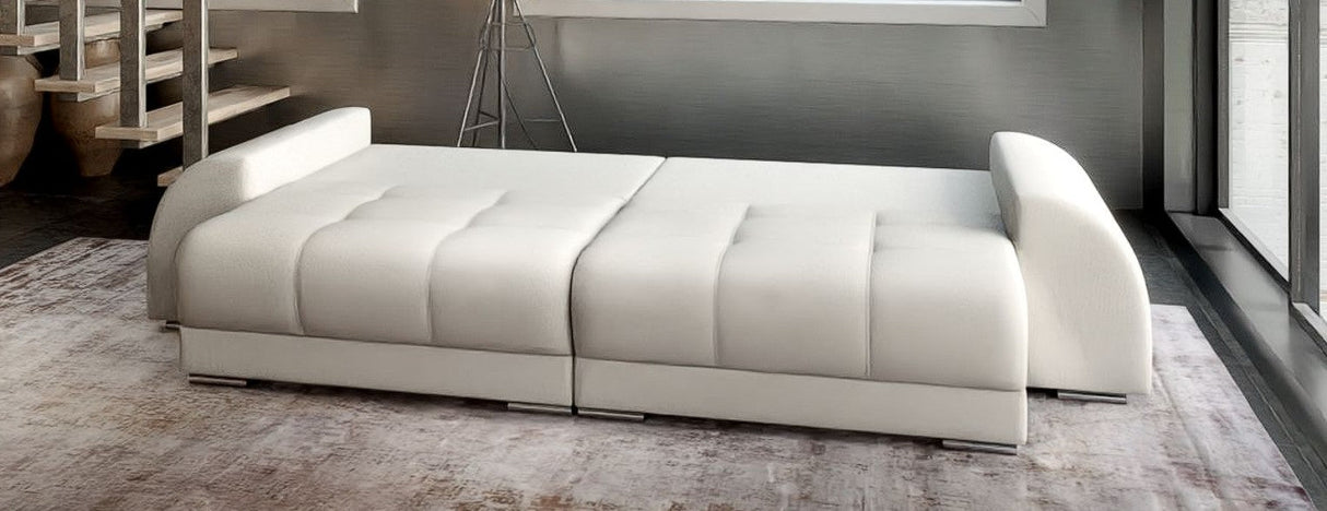 Canapea extensibilă dumonde cu 2 lăzi de depozitare si sezut confortabil din spuma HR, Big Sofa Verona Enjoy Lux Beige 310x100 cm Fabrica