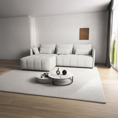 Colțar extensibil dumonde cu ladă de depozitare si sezut confortabil din spuma HR, Malta Euphoria Grey 235x185 cm Fabrica