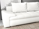 Colțar extensibil dumonde cu ladă de depozitare si sezut confortabil din spuma HR, Leonardo Euphoria Alb 255x193 cm II