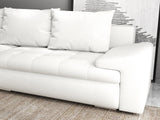 Colțar extensibil dumonde cu ladă de depozitare si sezut confortabil din spuma HR, Leonardo Euphoria Alb 255x193 cm