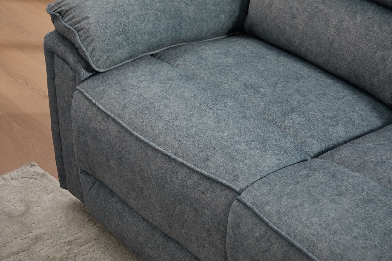 Set canapea dumonde 3+2+1, reclinere electrice, incarcare wireless, priza, masuta, suport pahare Sorren