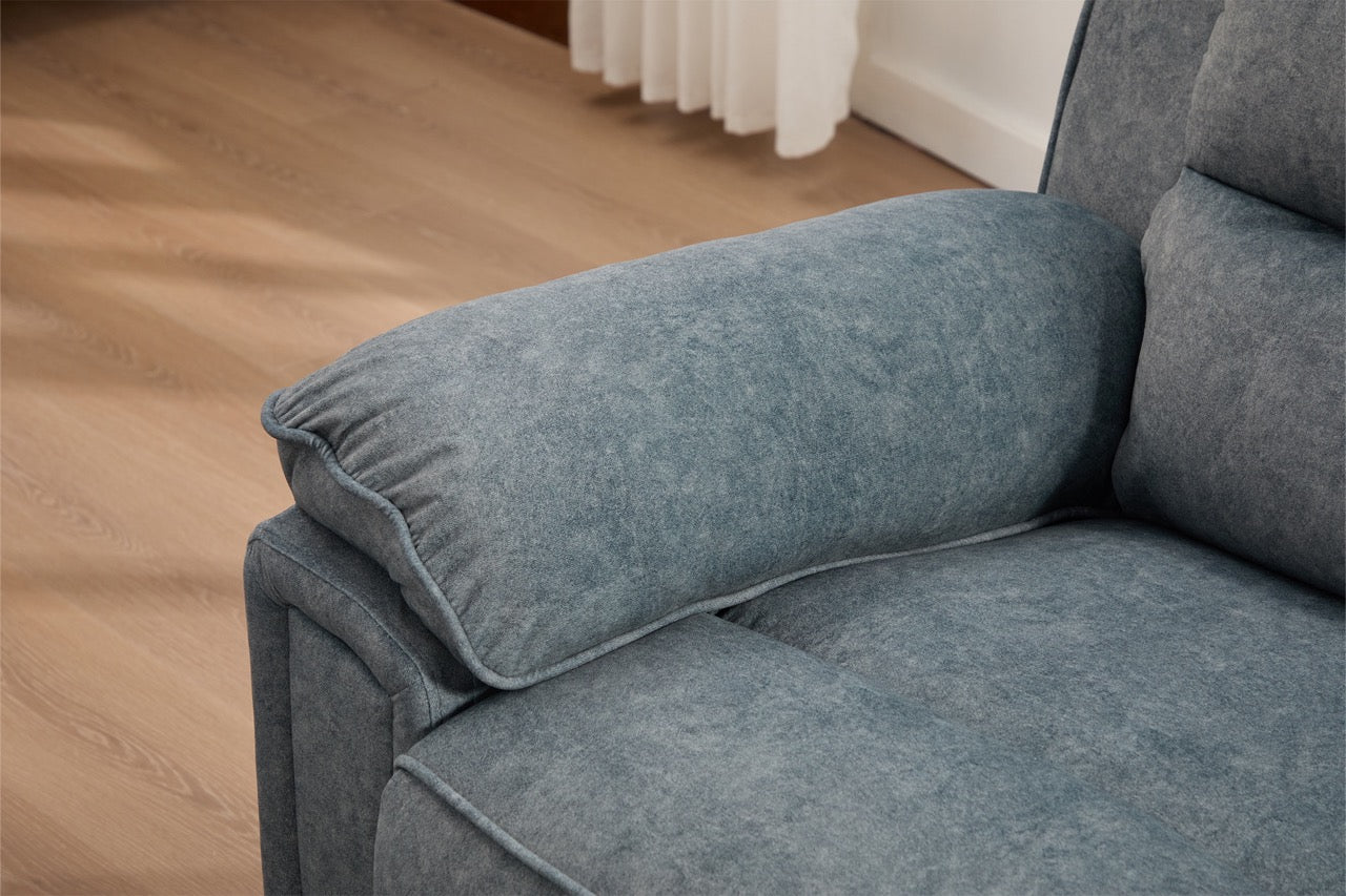 Set canapea dumonde 3+2+1, reclinere electrice, incarcare wireless, priza, masuta, suport pahare Sorren