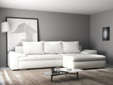 Colțar extensibil dumonde cu ladă de depozitare si sezut confortabil din spuma HR, Leonardo Euphoria Alb 255x193 cm II