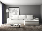 Colțar extensibil dumonde cu ladă de depozitare si sezut confortabil din spuma HR, Leonardo Euphoria Alb 255x193 cm II