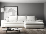 Colțar extensibil dumonde cu ladă de depozitare si sezut confortabil din spuma HR, Leonardo Euphoria Alb 255x193 cm II