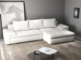 Colțar extensibil dumonde cu ladă de depozitare si sezut confortabil din spuma HR, Leonardo Euphoria Alb 255x193 cm II
