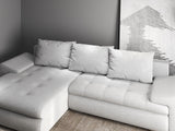 Colțar extensibil dumonde cu ladă de depozitare si sezut confortabil din spuma HR, Leonardo Euphoria Gri 255x193 cm