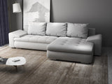 Colțar extensibil dumonde cu ladă de depozitare si sezut confortabil din spuma HR, Leonardo Euphoria Gri 255x193 cm II