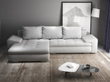 Colțar extensibil dumonde cu ladă de depozitare si sezut confortabil din spuma HR, Leonardo Euphoria Gri 255x193 cm