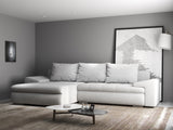 Colțar extensibil dumonde cu ladă de depozitare si sezut confortabil din spuma HR, Leonardo Euphoria Gri 255x193 cm