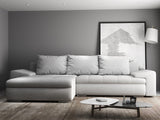 Colțar extensibil dumonde cu ladă de depozitare si sezut confortabil din spuma HR, Leonardo Euphoria Gri 255x193 cm