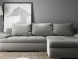 Colțar extensibil dumonde cu ladă de depozitare si sezut confortabil din spuma HR, Leonardo Royal Gri 255x193 cm II