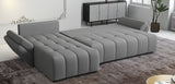 Colțar extensibil dumonde cu ladă de depozitare si sezut confortabil din spuma HR, Berlin XL Enjoy Lux Grey 350x185 cm Fabrica