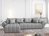 Colțar extensibil dumonde cu ladă de depozitare si sezut confortabil din spuma HR, Berlin XL Enjoy Lux Grey 350x185 cm Fabrica
