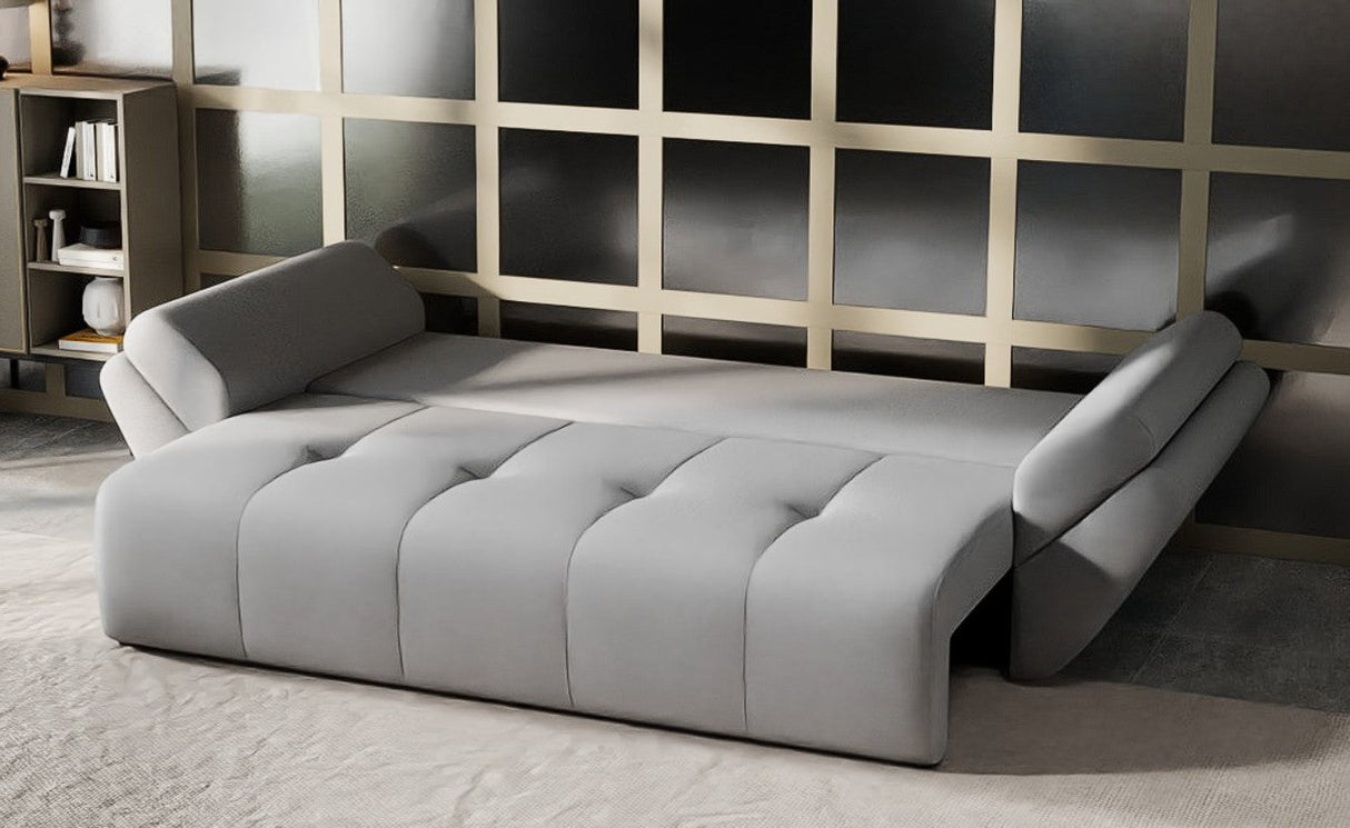 Canapea extensibilă dumonde cu ladă de depozitare si sezut confortabil din spuma HR, Berlin Grey 250x100 cm Fabrica