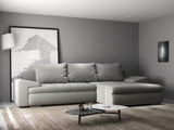Colțar extensibil dumonde cu ladă de depozitare si sezut confortabil din spuma HR, Leonardo Royal Gri 255x193 cm II