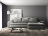 Colțar extensibil dumonde cu ladă de depozitare si sezut confortabil din spuma HR, Leonardo Royal Gri 255x193 cm II