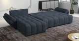 Colțar extensibil dumonde cu ladă de depozitare si sezut confortabil din spuma HR, Berlin XL Enjoy Lux Grey Antracit 350x185 cm Fabrica