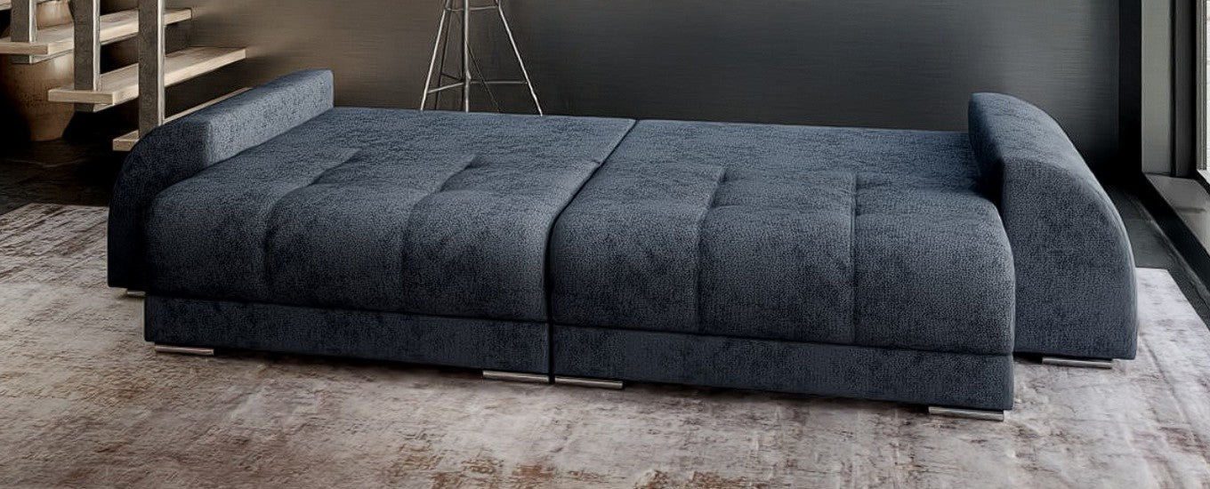 Canapea extensibilă dumonde cu 2 lăzi de depozitare si sezut confortabil din spuma HR, Big Sofa Verona Enjoy Lux Antracit 310x100 cm Fabrica