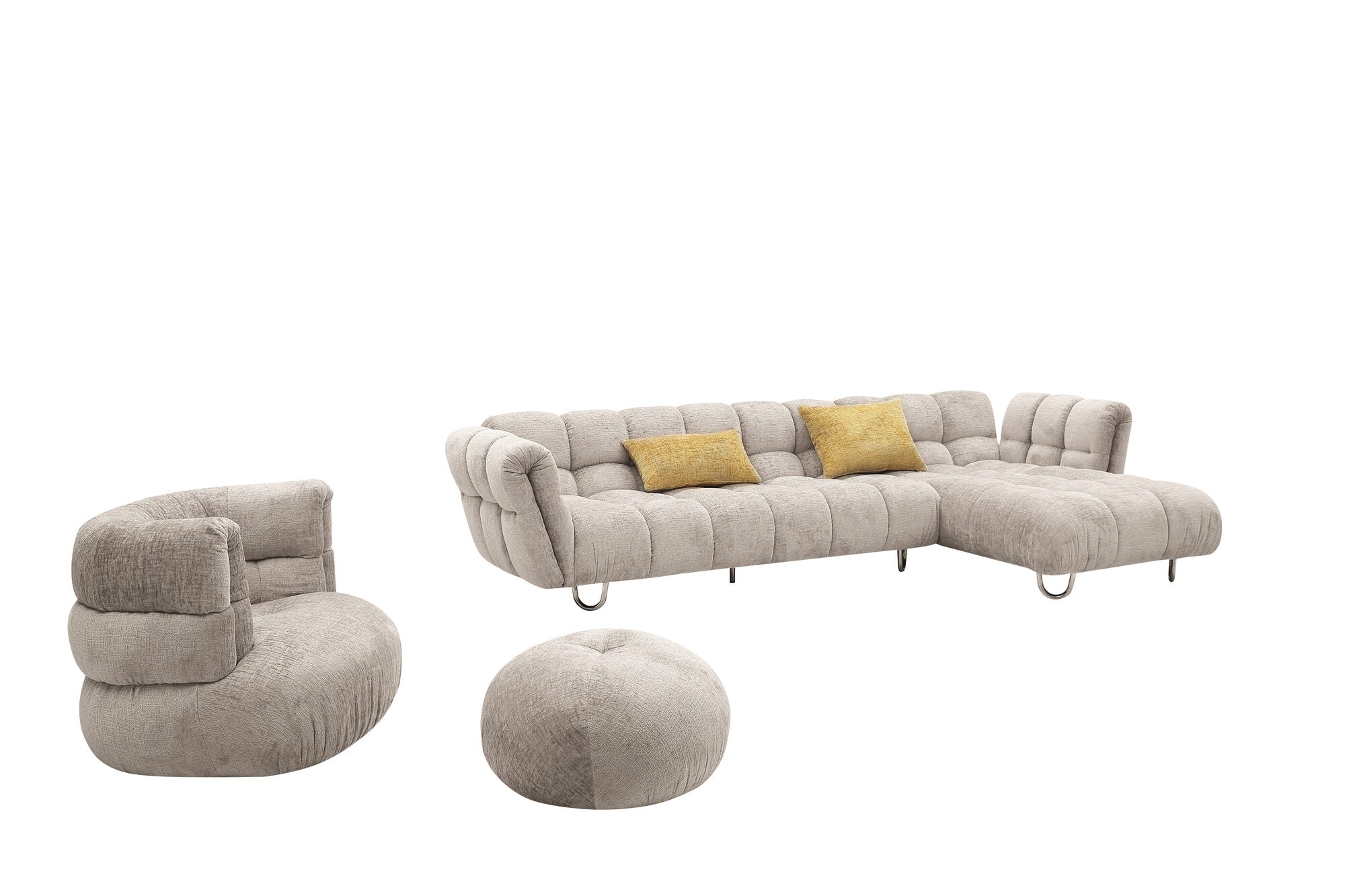 Coltar dumonde cu sezut confortabil din spuma HR Luxe 330x104 cm