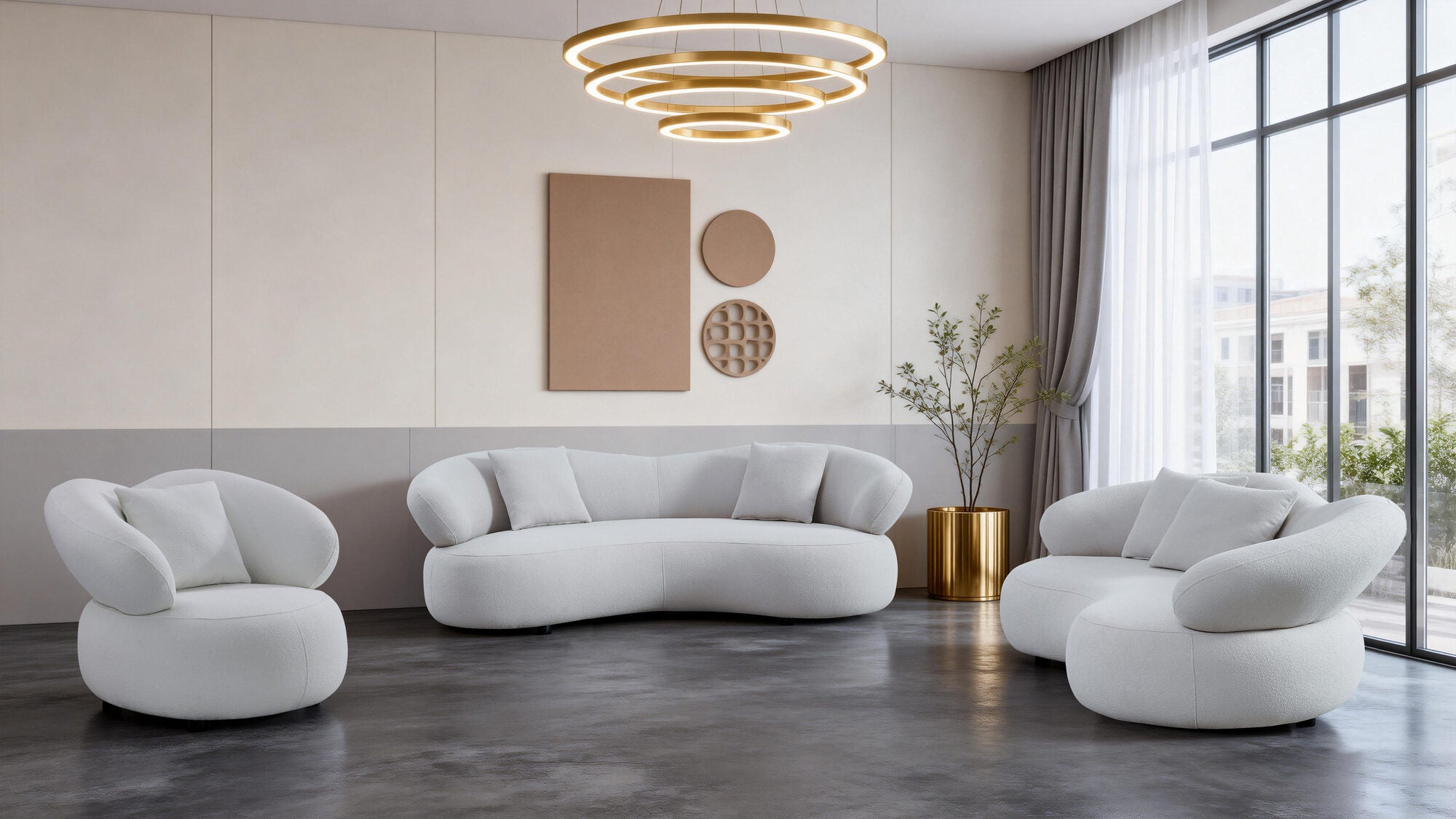 Set 3+2+1 dumonde cu șezut confortabil din spumă HR Mayfair