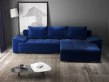 Colțar extensibil dumonde cu ladă de depozitare si sezut confortabil din spuma HR, Leonardo Royal Albastru 255x193 cm II