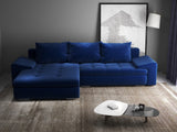 Colțar extensibil dumonde cu ladă de depozitare si sezut confortabil din spuma HR, Leonardo Royal Albastru 255x193 cm