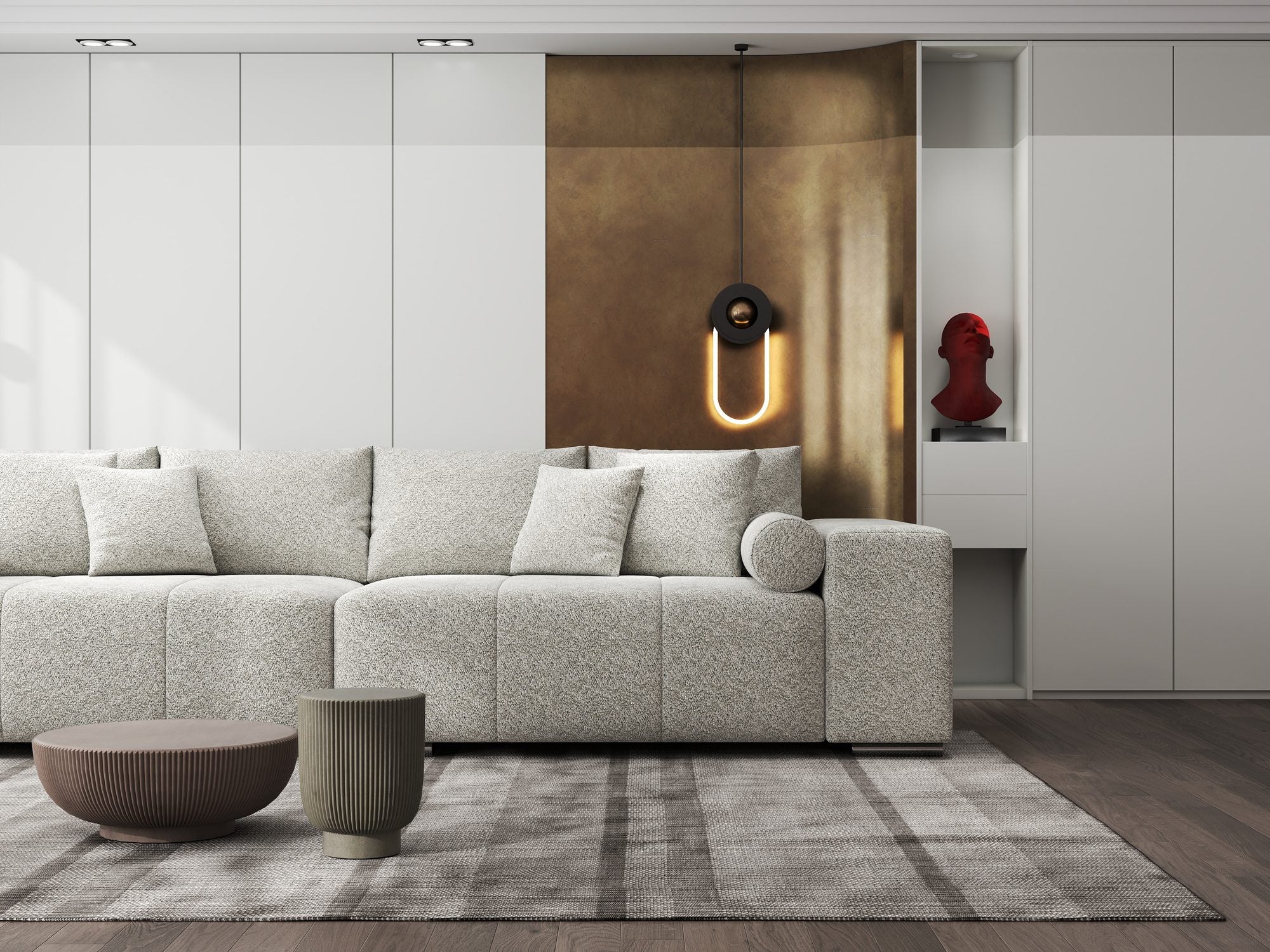 Canapea extensibilă dumonde cu ladă de depozitare si sezut confortabil din spuma high-density, Marbela XXL Arena Bej 2 290x100 cm