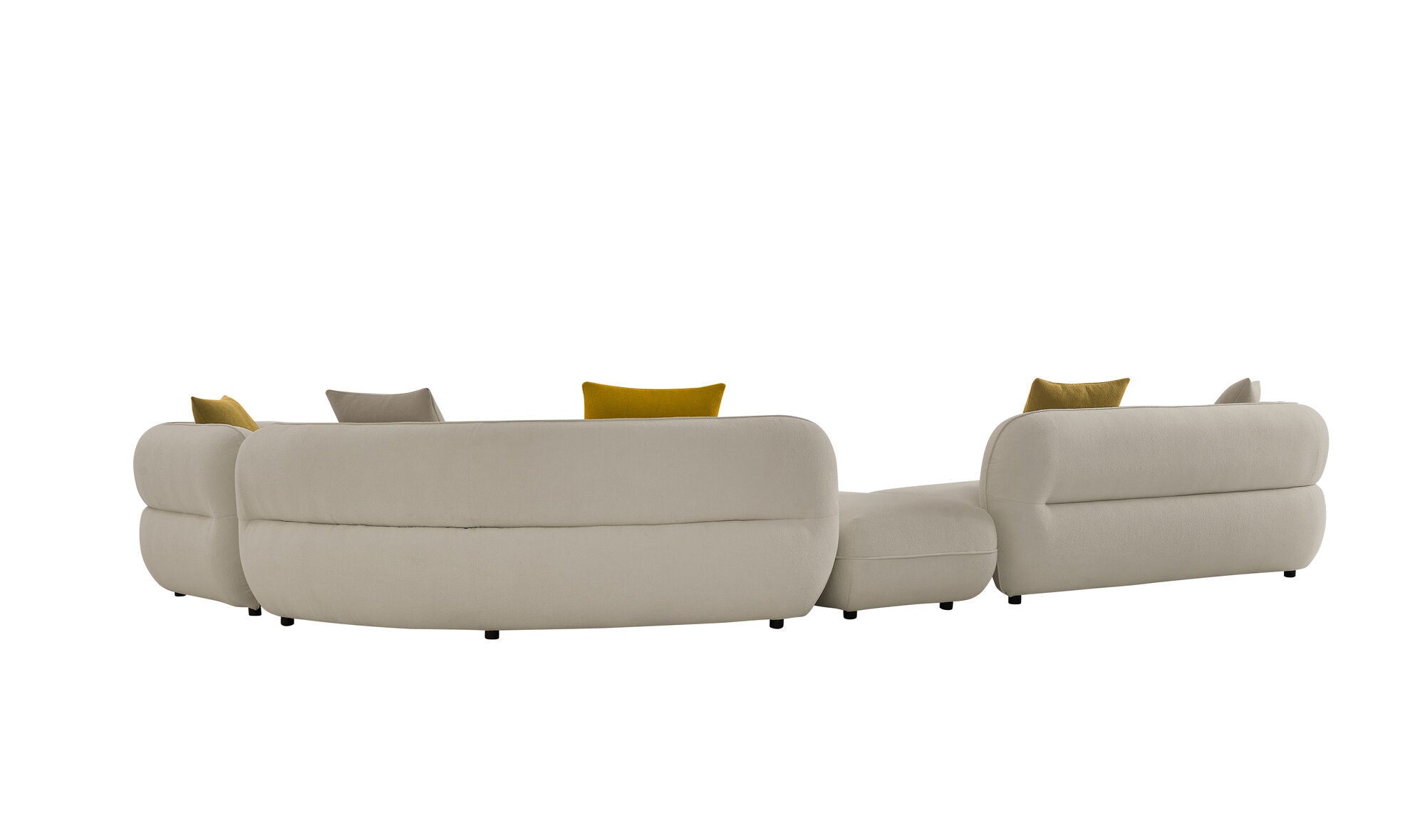 Coltar dumonde cu sezut confortabil din spuma high-density Famous 432x105 cm cu taburet inclus