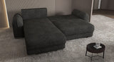 Colțar extensibil dumonde cu ladă de depozitare si sezut confortabil din spuma HR, Denver Enjoy Negru 275x185 cm Fabrica