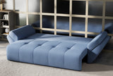 Canapea extensibilă dumonde cu ladă de depozitare si sezut confortabil din spuma HR, Berlin Blue 250x100 cm Fabrica